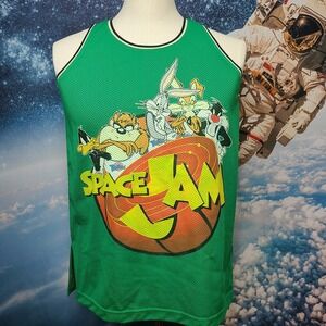 Freeze Space Jam Men's Green Basketball Jersey Tank Top Sz Small‎ 25x19